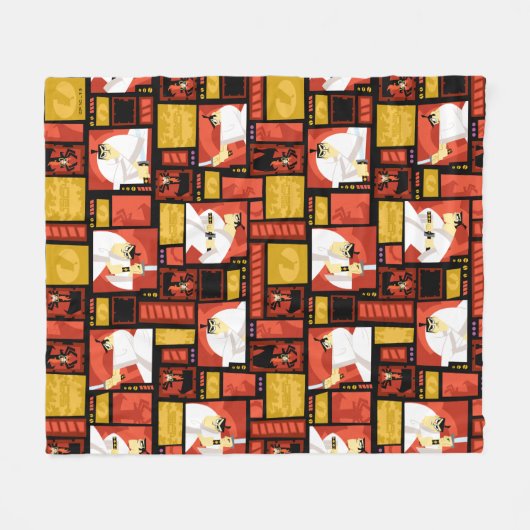 Kunstpaneelpatroon Samurai Jack & Aku Fleece Deken (Voorkant (Horizontaal))