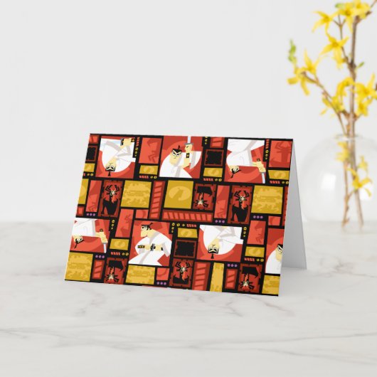 Kunstpaneelpatroon Samurai Jack & Aku Kaart (Gele Bloem)