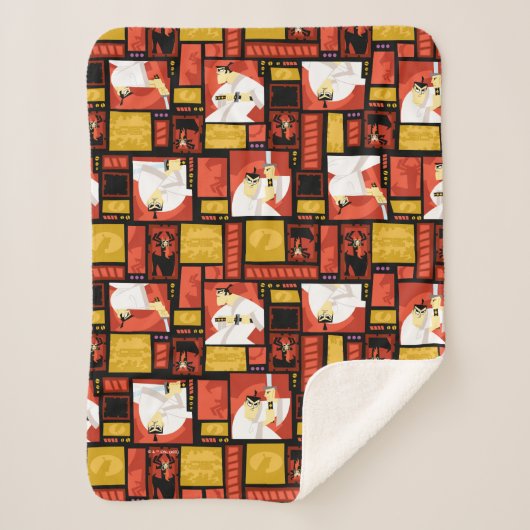 Kunstpaneelpatroon Samurai Jack & Aku Sherpa Deken (Voorkant)