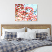 Kunstpanelen Roze Dogwood Bomen natuur Canvas Afdruk (Insitu (Slaapkamer))