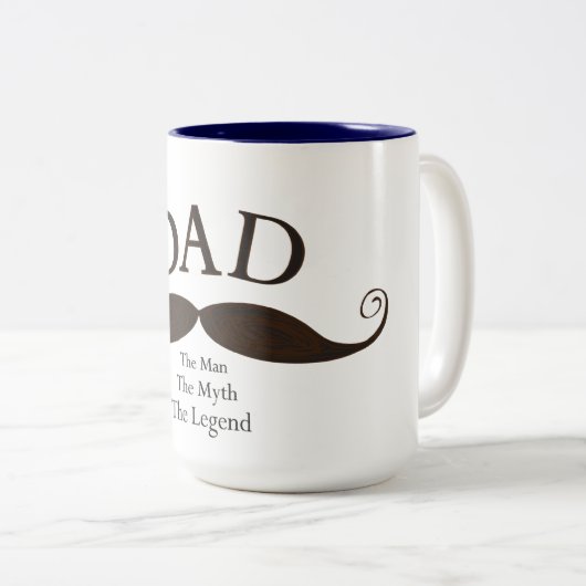 Kunstpap geïllustreerd Mustache Mok (Voorkant rechts)