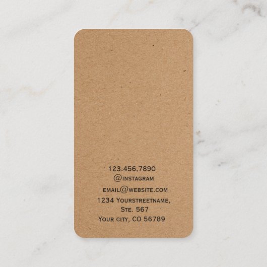 Kunstpapier met meerdere tapijten, Kaart Visitekaartje (Achterkant)