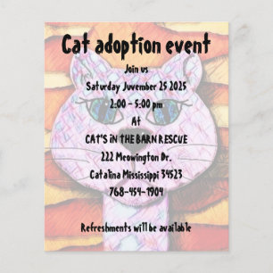 Kunstpapier voor de adoptie van katten flyer