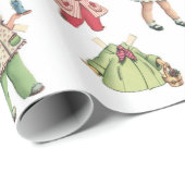  kunstpapierdollar. Cute paper cutout pop. Cadeaupapier (Rol Hoek)