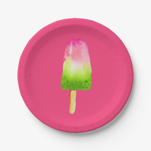 Kunstpaprika's van frambozen met pop papieren bordje (Voorkant)