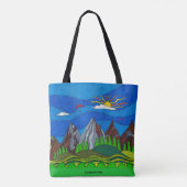 Kunstparapentas voor de bergplaats tote bag (Achterkant)