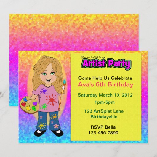 Kunstpartij Kaart (Voorkant / Achterkant)