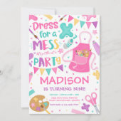 Kunstpartij Kunstschilder Meisje Birthday Party Kaart (Voorkant)