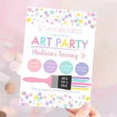 Kunstpartij Paint Party pasta Birthday Kaart