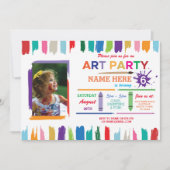 Kunstpartij Schilderen Fotoverf Verjaardag uitnodi Kaart (Voorkant)