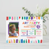 Kunstpartij Schilderen Fotoverf Verjaardag uitnodi Kaart (Staand voorkant)