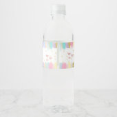 Kunstpartij voor paasschildpadden Verjaardagavond Waterfles Etiket (Achterkant)