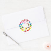 Kunstpartij voor regenboogverf ronde sticker (Envelop)