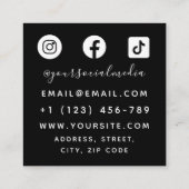 Kunstpasta's van tattoo & rode draak Voeg sociale  Vierkante Visitekaartje (Achterkant)