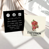 Kunstpasta's van tattoo & rode draak Voeg sociale  Vierkante Visitekaartje