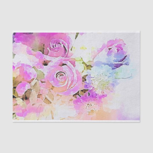 Kunstpasteien Waterverf Floral Spring Bouquet Tissuepapier (Voorkant)