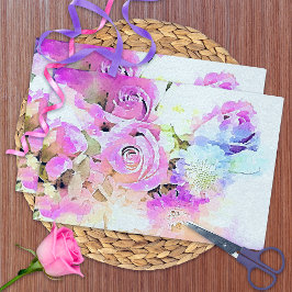 Kunstpasteien Waterverf Floral Spring Bouquet Tissuepapier