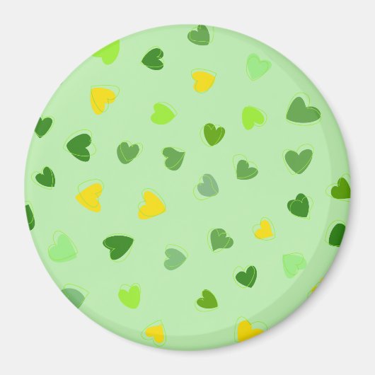 Kunstpatronen, groene harten, gele harten magneet (Voorkant)