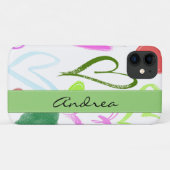Kunstpatronen, kleurrijke harten, Jouw naam Case-Mate iPhone Case (Achterkant (horizontaal))