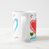 Kunstpatronen, kleurrijke harten, Jouw naam Grote Koffiekop (Achterkant)