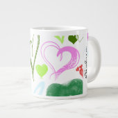 Kunstpatronen, kleurrijke harten, Jouw naam Grote Koffiekop (Voorkant rechts)