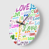 Kunstpatronen, kleurrijke harten, liefde grote klok (Hoek)