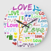 Kunstpatronen, kleurrijke harten, liefde grote klok (Voorkant)