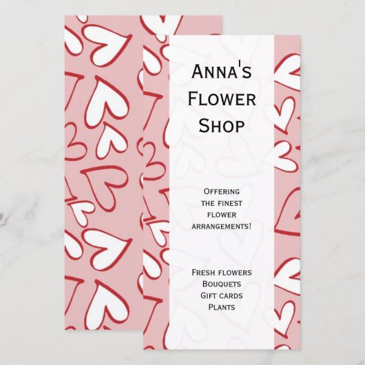 Kunstpatronen, rode harten, roze harten, liefde (Voorkant / Achterkant)