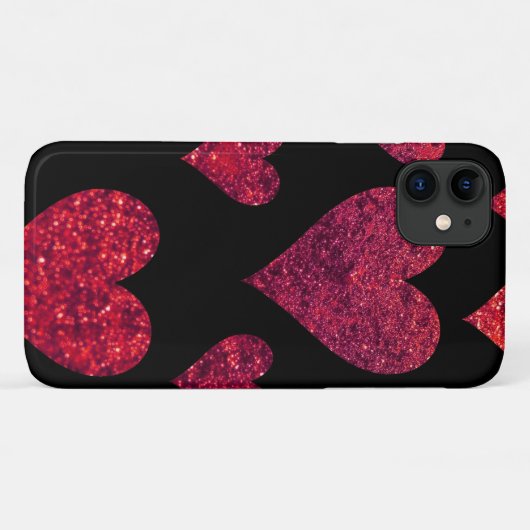 Kunstpatronen, rode harten, strooiselharten Case-Mate iPhone case (Achterkant (horizontaal))