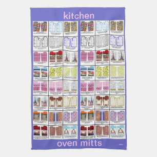 Kunstpatronen van Oven mitt op keukenhanddoek door