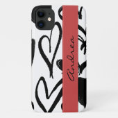 Kunstpatronen, zwarte harten, Jouw naam Case-Mate iPhone Case (Achterkant)