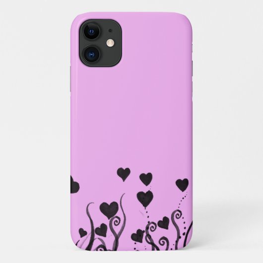 Kunstpatronen, zwarte harten, Stippen, liefde, roz Case-Mate iPhone Case (Achterkant)