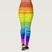 Kunstpatroon achtergrond kleurrijke regenboogstrip leggings (Achterkant)
