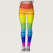 Kunstpatroon achtergrond kleurrijke regenboogstrip leggings (Voorkant)