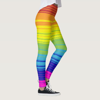 Kunstpatroon achtergrond kleurrijke regenboogstrip leggings