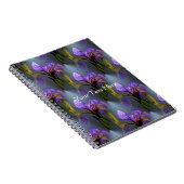 Kunstpatroon blauwe vlag Iris-bloem Natuur Notitieboek (Rechterzijde)