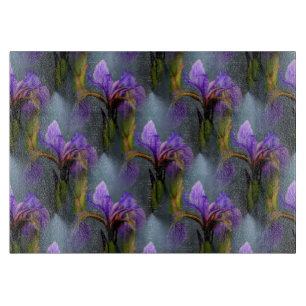 Kunstpatroon blauwe vlag Iris-bloem Natuur Snijplank