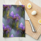 Kunstpatroon blauwe vlag Iris-bloem Natuur Theedoek (Quarter Fold)
