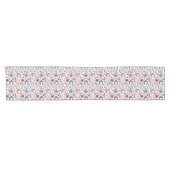 Kunstpatroon Blauwen en Rode Folk Korte Tafelloper (Horizontaal)