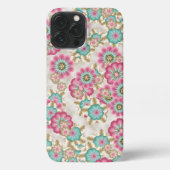Kunstpatroon Chic Abstract Japanse Flowers iPhone Hoesje (Achterkant)