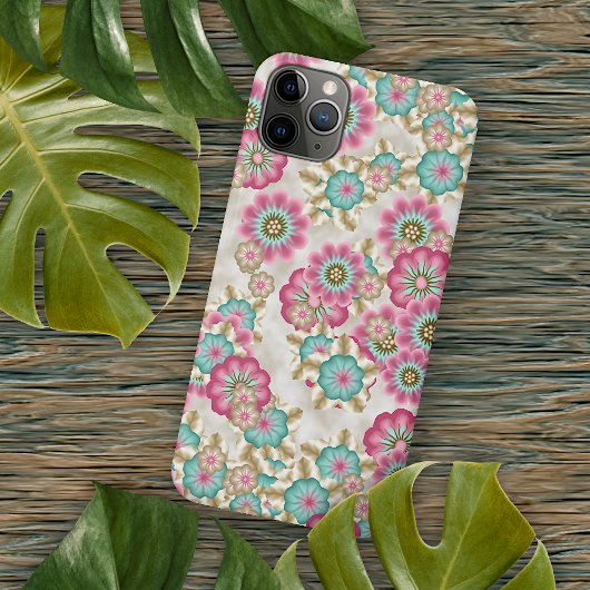 Kunstpatroon Chic Abstract Japanse Flowers iPhone Hoesje
