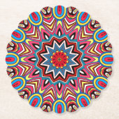 Kunstpatroon Chic Colorful Star Mosaic Kaleidoscoo Kartonnen Onderzetters (Voorkant)