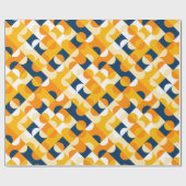 Kunstpatroon Chic Dark Blue Sunny Yellow Circles Cadeaupapier (Vlak)
