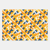 Kunstpatroon Chic Dark Blue Sunny Yellow Circles Inpakpapier Vel (Voorkant 3)