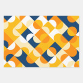 Kunstpatroon Chic Dark Blue Sunny Yellow Circles Inpakpapier Vel (Voorkant)