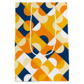 Kunstpatroon Chic Dark Blue Sunny Yellow Circles Medium Cadeauzakje (Achterkant)