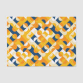 Kunstpatroon Chic Dark Blue Sunny Yellow Circles Tissuepapier (Voorkant)