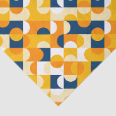 Kunstpatroon Chic Dark Blue Sunny Yellow Circles Tissuepapier (Detail)