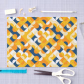 Kunstpatroon Chic Dark Blue Sunny Yellow Circles Tissuepapier (Craft)