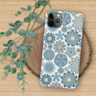 Kunstpatroon Elegant Winter Blue Fantasy Mandala Case-Mate iPhone Case